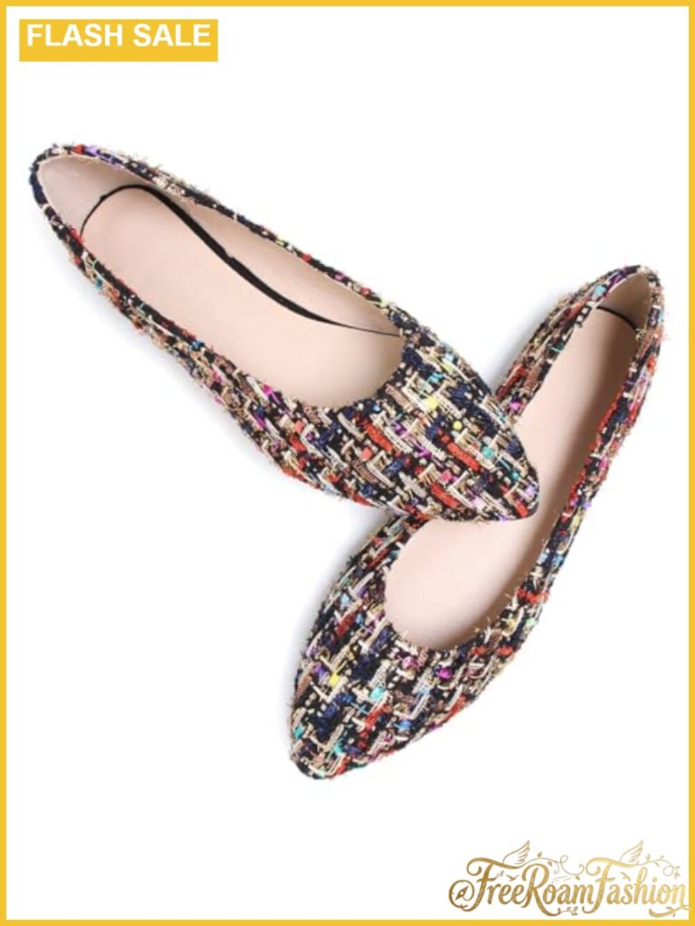 Velvet Pointed Toe Ballet Flats Slip On Casual Shoes